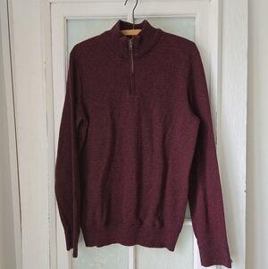 Robert Graham Burgundy 1/4 Zip Sweater Large
